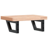 Basin Shelf Wall Mounted Steel and Solid Wood Beech 3302327