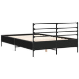 Bed Frame Black Engineered wood Double Bed Frame Rectangular 3280042