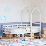 Day Bed with Roof without Mattress White 80x200 cm Solid Wood 3282327