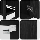 Bathroom Furniture Set 3 pcs Black Oak Engineered Wood 3402520