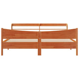 Bed Frame with Headboard Wax Brown 180x200 cm Super King Solid Wood Pine 3307037