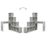 Corner Desk with Shelf Concrete Grey 101.5 x 149.5 x 149.5 cm 3337244