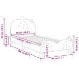 Children's Bed Frame with Headboard Pink 90 x 190 cm Velvet 42011077