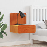 Bedside Table Wax Brown 44 x 32.5 x 40 cm Solid pine wood 873491