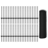 Welded Wire Fence 100 x 0.6 m PVC-Coated Steel Grey 3336922