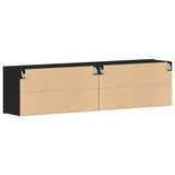 TV Cabinets 2 pcs Black Oak 160x30x41 cm Engineered Wood 862197