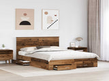 Bed Frame with Headboard Old Wood 135 x 190 cm Engineered Wood 3411321