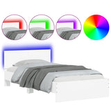 Bed Frame without Mattress with LED Lights White 100x200 cm 838799
