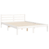 Bed Frame without Mattress White Small Double Solid Wood 3195192