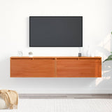 Wall Cabinet 2 pcs Wax Brown 80 x 30 x 35 cm Solid Pine Wood 869856