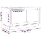 TV Cabinet Smoked Oak 80x35x45 cm Engineered Wood 819857