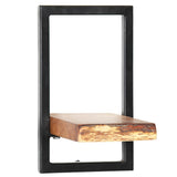 246014 Wall Shelf Set 5 Pieces Solid Acacia Wood and Steel