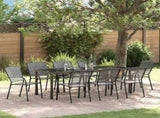 Garden Dining Set 9 pcs Anthracite Powder-Coated Steel 3379288