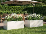 Garden Planter 2 pcs White 100 x 50 x 50 cm Cold-rolled Steel 8005277