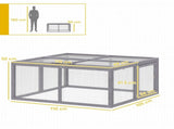 Rabbit Hutch Outdoor, Foldable Guinea Pig House with Openable Top, for 3 Bunnies, Ducks, Chickens, T3398P553471