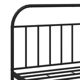 Bed Frame Black Powder-Coated Steel Large Bed Frame Rectangular 353658