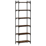 Bookcase 6-Tier Smoked Oak 60x30x188 cm Engineered Wood 837664