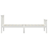 Bed Frame without Mattress White Solid Pinewood 90x200 cm 283214