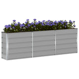 Planter Light Grey 240 x 40 x 75 cm Steel 42018137