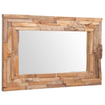 ZNTS Decorative Mirror Teak 90x60 cm Rectangular 244563