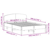 Bed Frame without Mattress 140x190 cm Solid Wood Pine 3207225