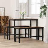Dining Bench 2 pcs Smoked Oak 100 x 32.5 x 48.5 cm 873755