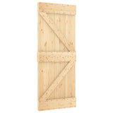 Sliding Door Natural and White 80 x 210 cm Solid Pine Wood 3445098