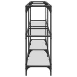Console Table with Transparent Glass Top 158.5x30x81 cm Steel 846032