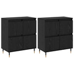 Sideboards 2 pcs Black oak 120 x 35 x 70 cm Engineered wood 3394529