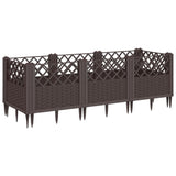 Garden Planter with Pegs Brown 123.5x43.5x43.5 cm PP 368016