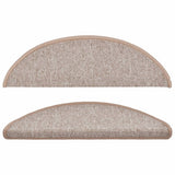 Stair Mats 10 pcs 56x17x3 cm Light Brown Half Round 149739