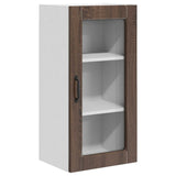 Wall Glass Cabinet LUCCA Brown Oak 40 x 31 x 80 cm 884999