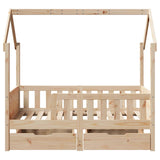 Kids Bed Frame with Drawers without Mattress 80x160 cm Solid Wood 3302041