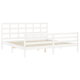 Bed Frame without Mattress White 200x200 cm Solid Wood 3194007