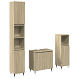 3 Piece Bathroom Furniture Set Sonoma Oak Engineered Wood 3307673