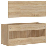 Bathroom Cabinet with Mirror Sonoma Oak Engineered Wood 833886