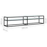 TV Cabinet White Marble 200x40x40.5 cm Tempered Glass 331728