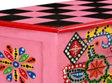Console Table Solid Mango Wood Pink Hand Painted 244597