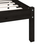 810106 Bed Frame without Mattress Black Solid Wood 200x200 cm
