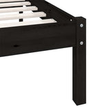 810106 Bed Frame without Mattress Black Solid Wood 200x200 cm
