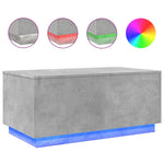 ZNTS Coffee Table with LED Lights Concrete Grey 90x50x40 cm 839878