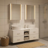Bathroom Furniture Set 5 pcs White Engineered Wood and Glass 3407087