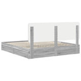 Storage Bed Grey Sonoma 200 x 200 cm Engineered Wood 3412656