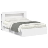 Bed Frame with Storage White 140 x 200 cm Engineered Wood 3433501