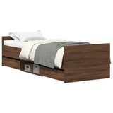 Bed Frame without Mattress Brown Oak 75x190 cm Small Single 3203823