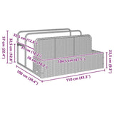 Poolside Float Storage Brown 110x100x57 cm Poly Rattan 4104089