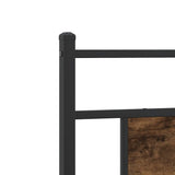 Bed Frame without Mattress Smoked Oak 75x190 cm Small Single Engineered Wood 4106916