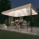 ZNTS Gazebo with LED String Lights 3x4 m Cream 3070321