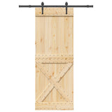 Sliding Door NARVIK Natural and Black 85 x 210 cm 3445385