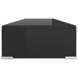 ZNTS TV Stand/Monitor Riser Glass Black 100x30x13 cm 244139